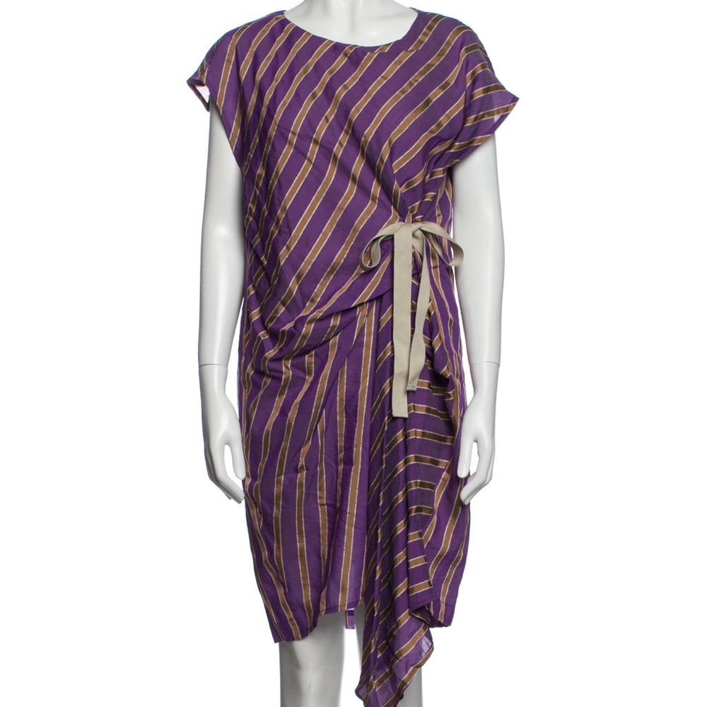 Purple and Gold Striped Dress